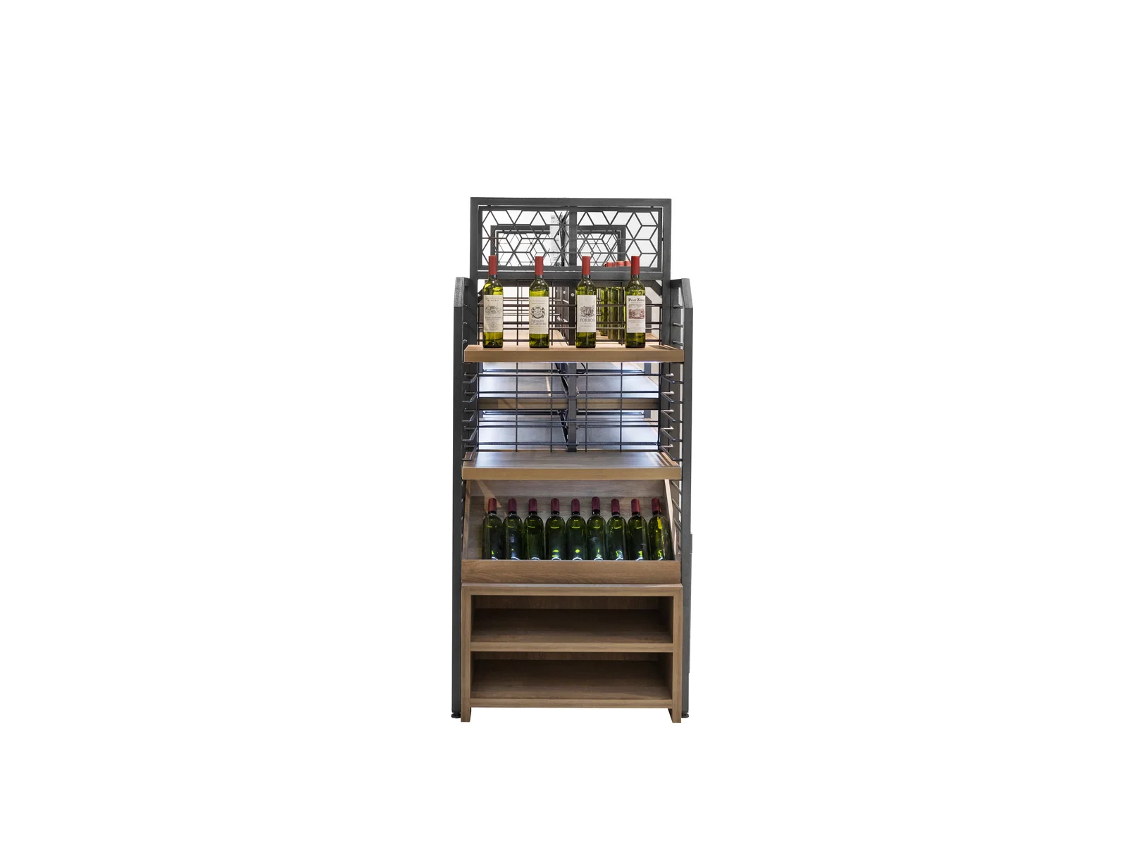 斜层板花格红酒展示架图片 2