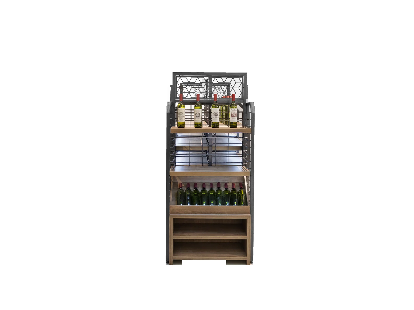 斜层板花格红酒展示架图片 3